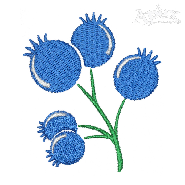 Blueberry Embroidery Design