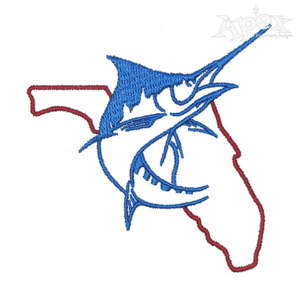 Florida Marlin Embroidery Design