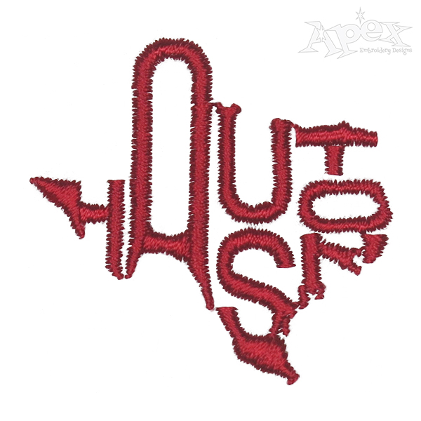 Texas Houston Embroidery Design
