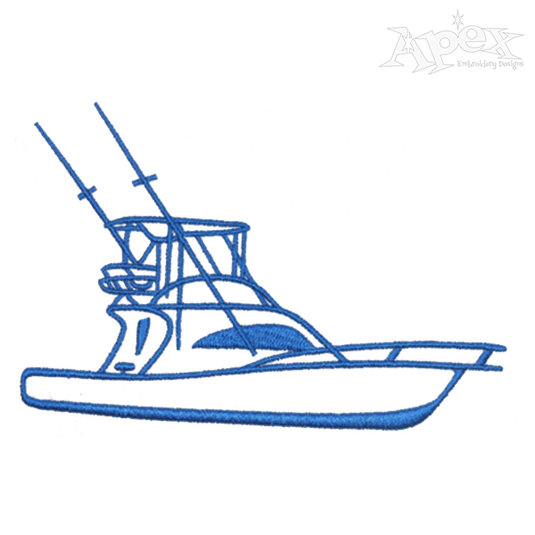 Fishing Boat Embroidery Design