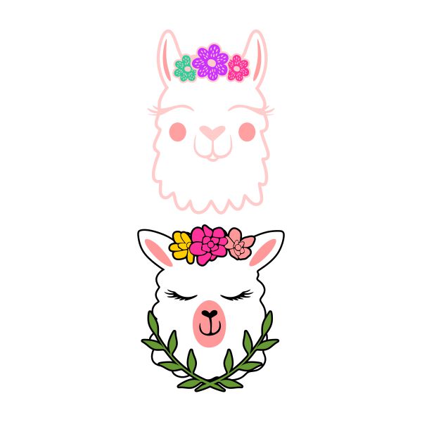 Adorable Floral Llama SVG Cuttable Design