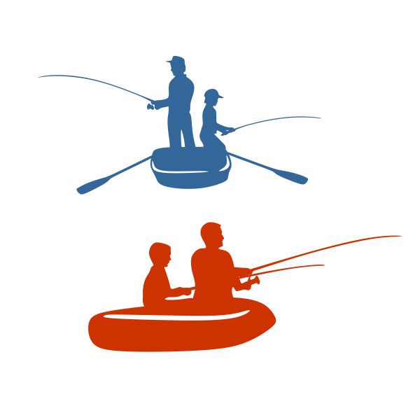 Father and Son Fishing SVG Cuttable Design