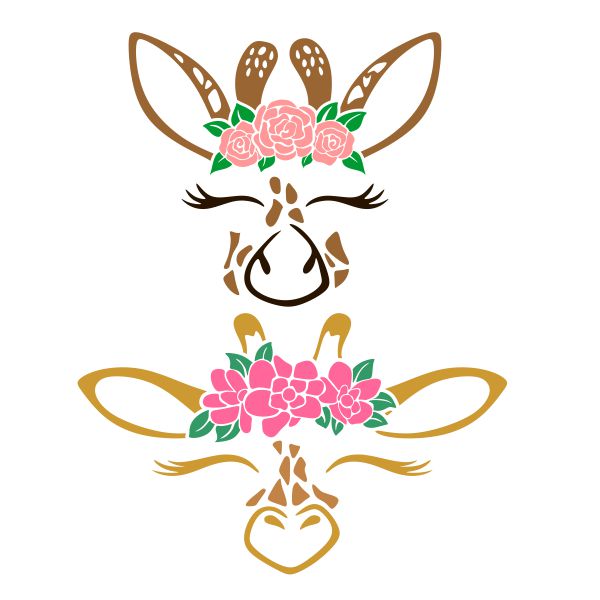 Adorable Floral Giraffe SVG Cuttable Design