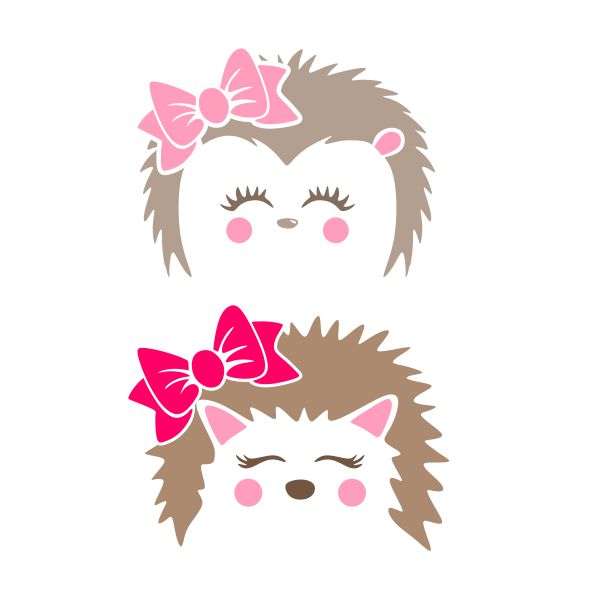 Cute Hedgehog Bow SVG Cuttable Design
