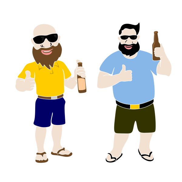 Beard Man Holding Beer SVG Cuttable Design