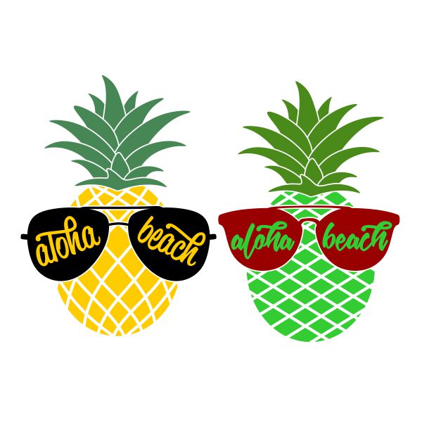 Aloha Beach Pineapple SVG Cuttable Design