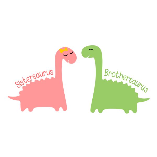 Sistersaurus Brothersaurus Dinosaur SVG Cuttable Design