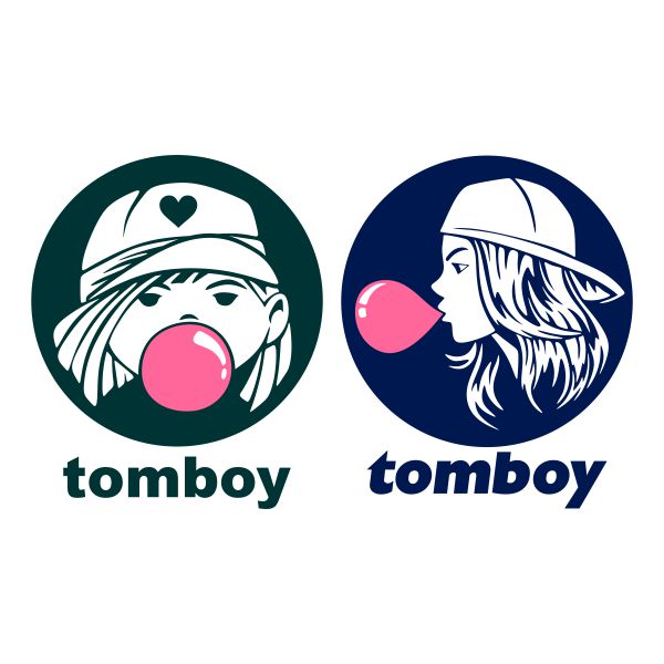 Tomboy Blowing Bubble Gum SVG Cuttable Design