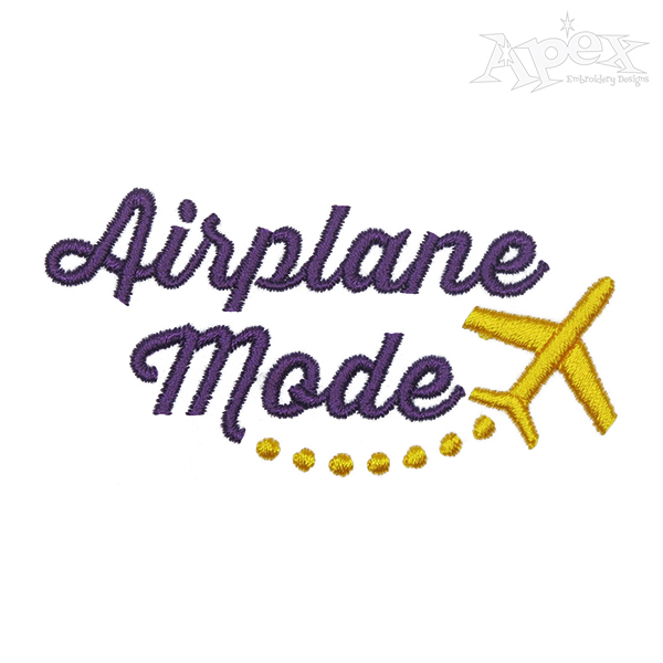 Airplane Mode Embroidery Design