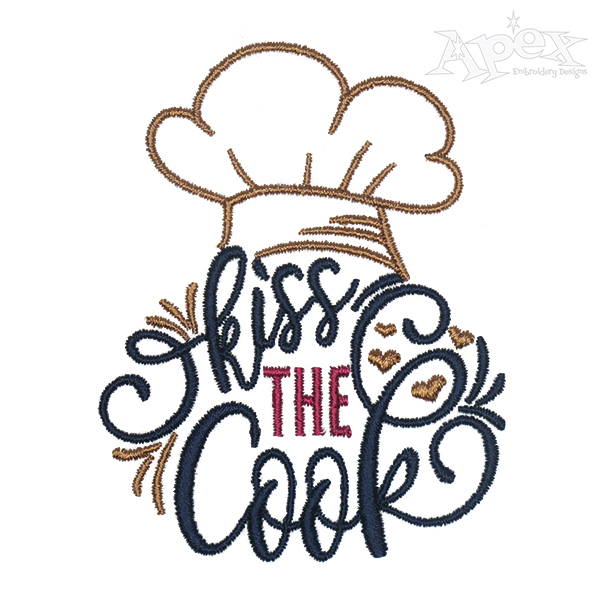 Kiss the Cook Embroidery Design