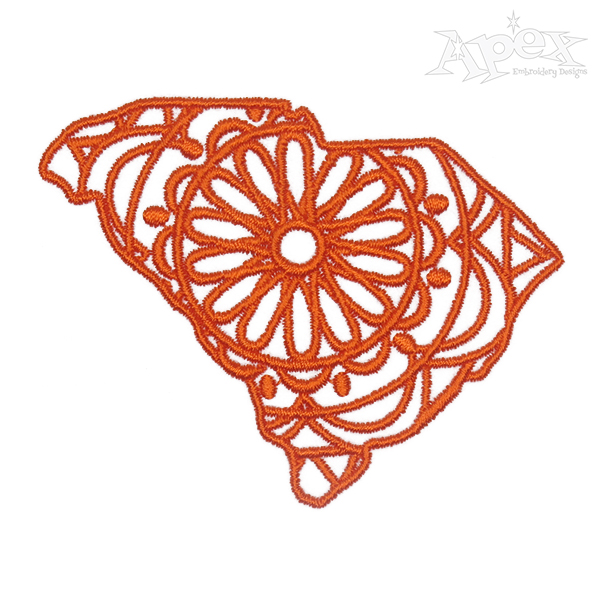 South Carolina Mandala Embroidery Design