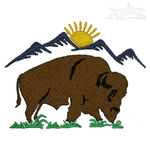 Bison Embroidery Design