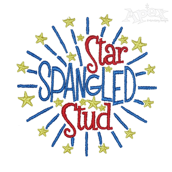 Star Spangled Stud Embroidery Design