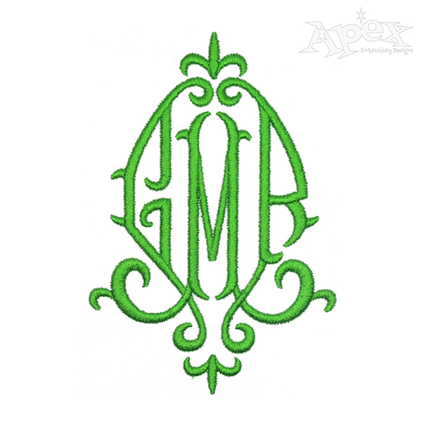 Fleur Monogram Extra Large Embroidery Font