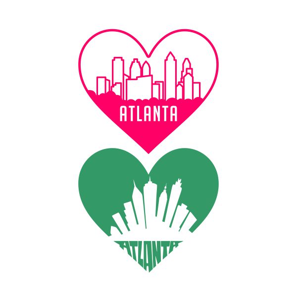 Georgia Atlanta Skyline Heart SVG Cuttable Design