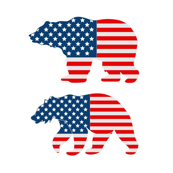 USA Flag Bear SVG Cuttable Design