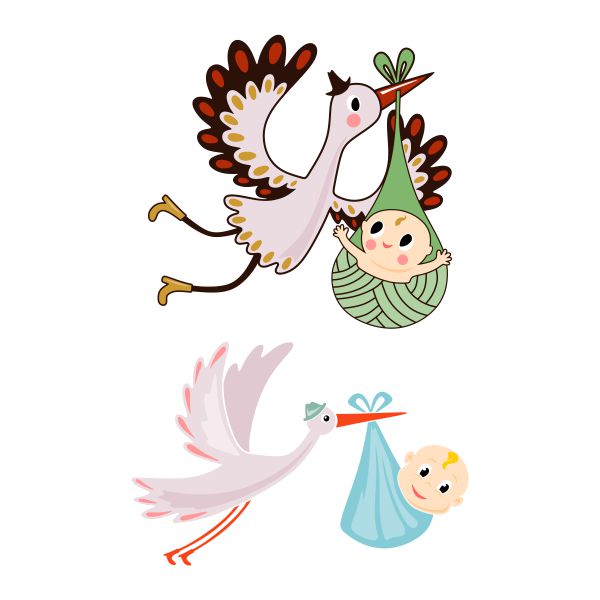 Stork and Baby SVG Cuttable Design