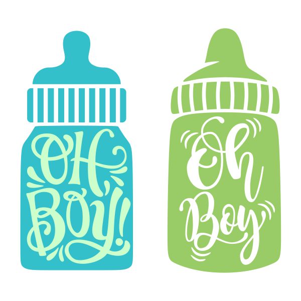 Oh Boy Baby Milk Bottle SVG Cuttable Design