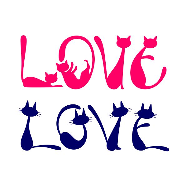 Love Cat SVG Cuttable Design