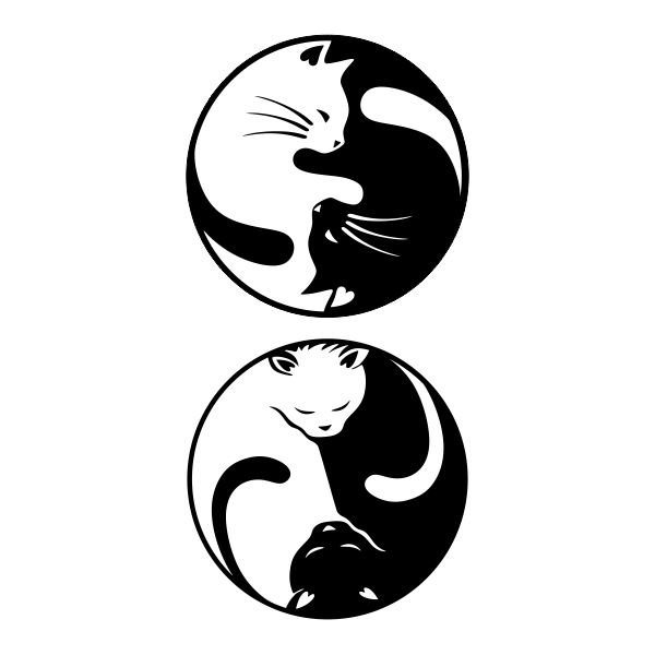 Cat Yin Yang SVG Cuttable Design