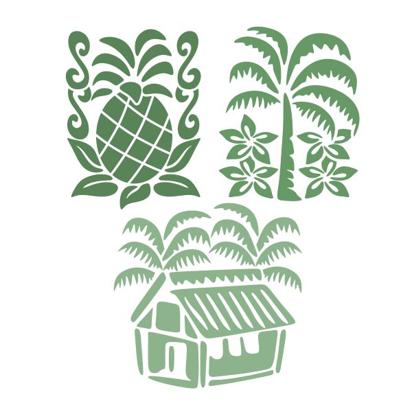 Hawaii Hawaiian Palm and Pineapple Farm SVG Cuttable Design