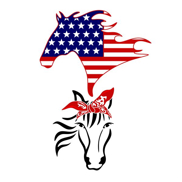 USA Flag Horse SVG Cuttable Design
