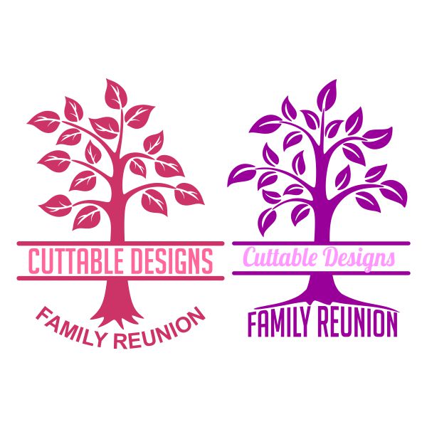 Family Reunion Tree Split SVG Cuttable Frame