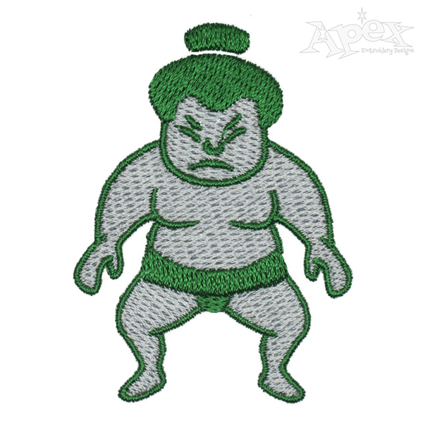 Japanese Sumo Embroidery Design