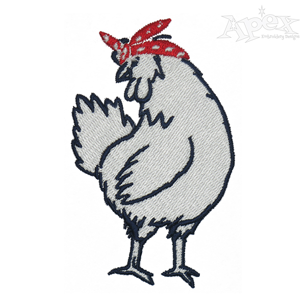 Bandana Chicken Embroidery Design