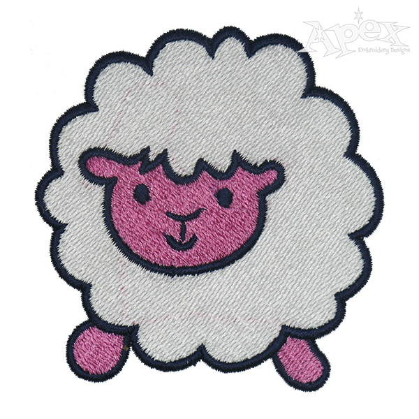 Sheep Applique Machine Embroidery Design by Apex