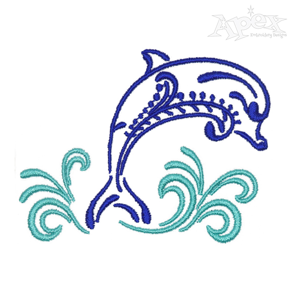 Dolphin Mandala Embroidery Design