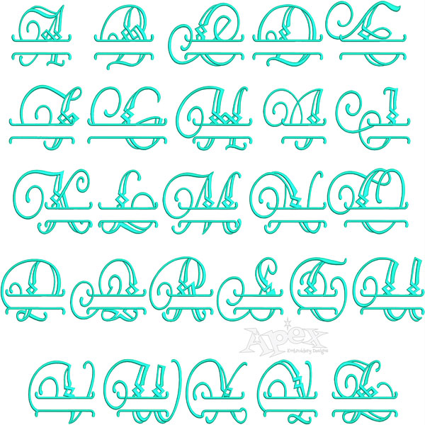 Kayla Script Split Embroidery Font