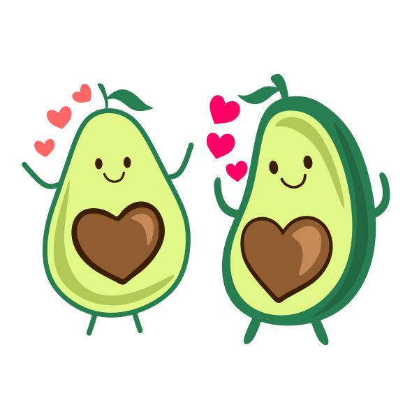 Happy Avocado Heart SVG Cuttable Design