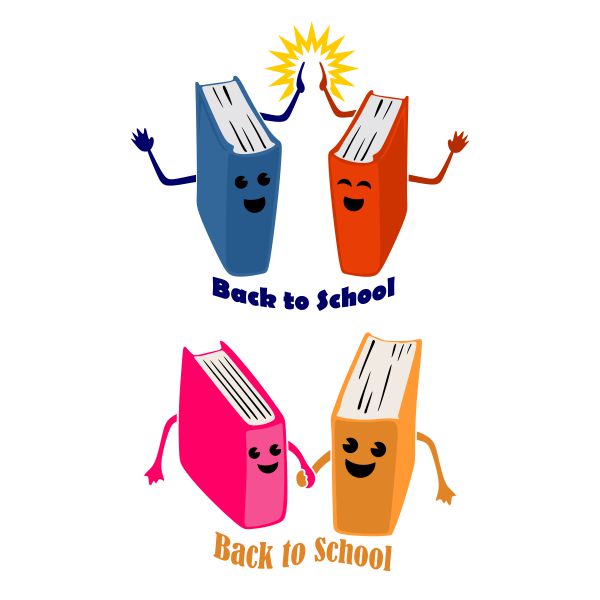Back to School High Five Cheers Books SVG Cuttable Design