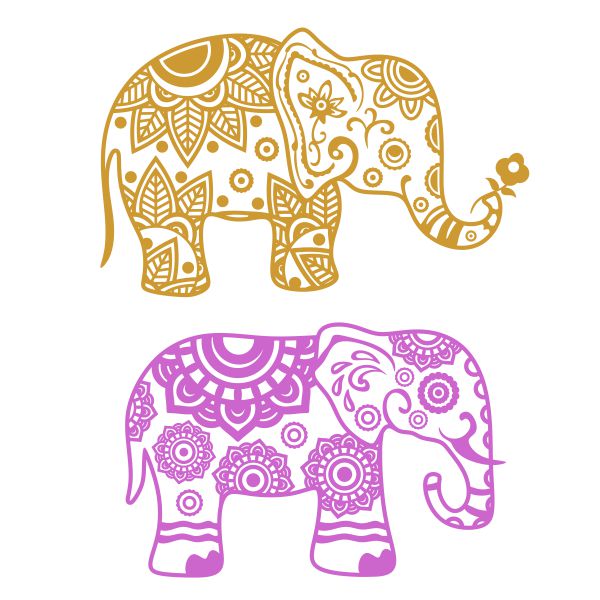 Mandala Elephant SVG Cuttable Design