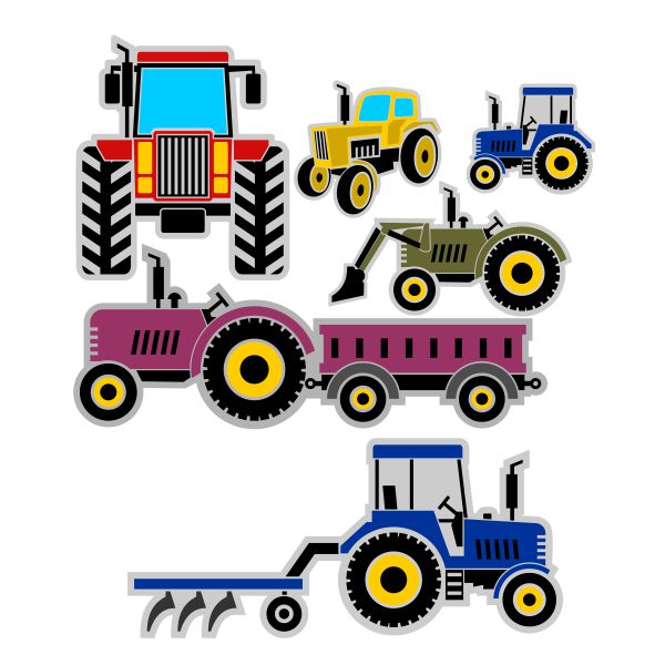 Farm Vehicles Pack SVG Cuttable Designs