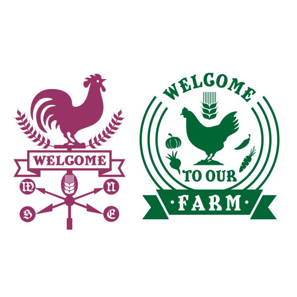 Welcome to Our Farm Weather Vane Rooster SVG Cuttable Design
