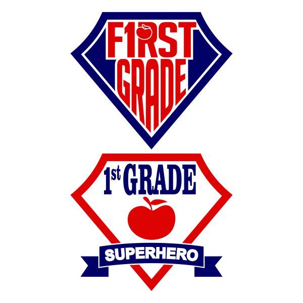 First 1st Grade Superhero SVG Cuttable Design