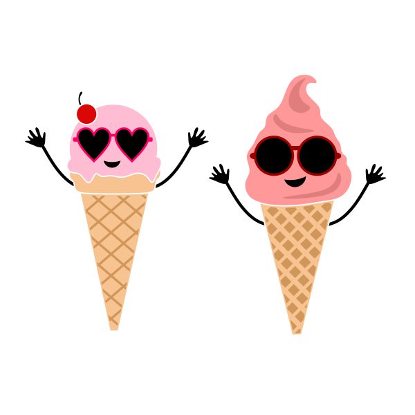 Happy Ice Cream SVG Cuttable Design