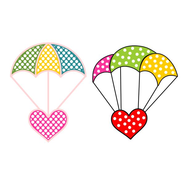 Heart Parachute SVG Cuttable Designs