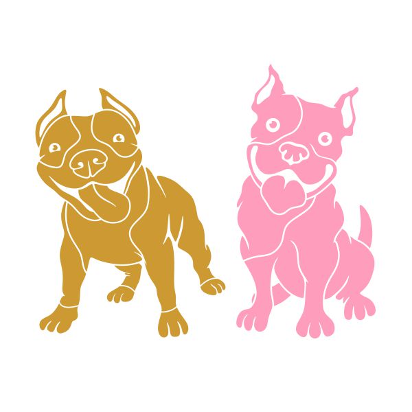Happy Pitbull Dog SVG Cuttable Design