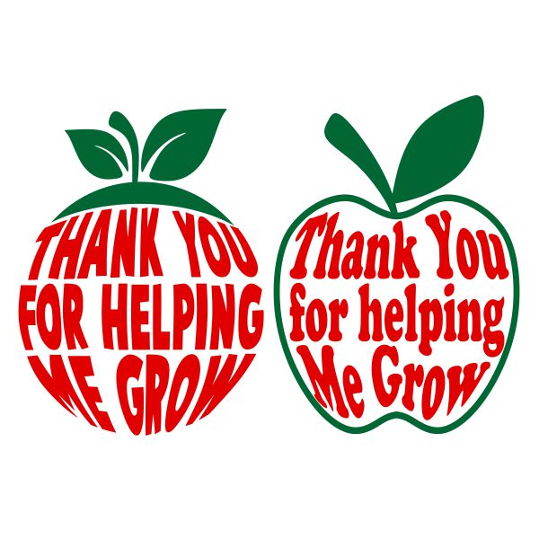 Thank You For Helping Me Grow Apple SVG Cuttable Designs