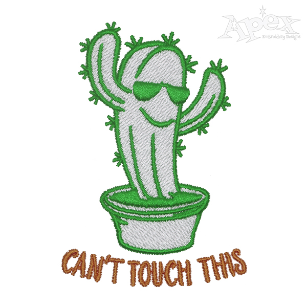 Can't Touch This Cactus Embroidery Design