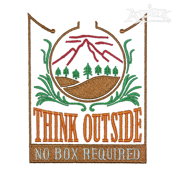 Think Outside No Box Required Embroidery Design