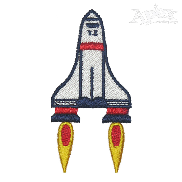 Rocket Spaceship Embroidery Design