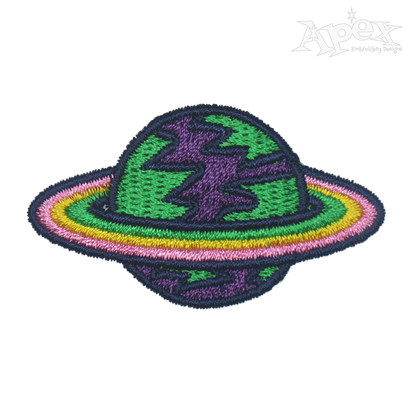 Rainbow Planet Embroidery Design