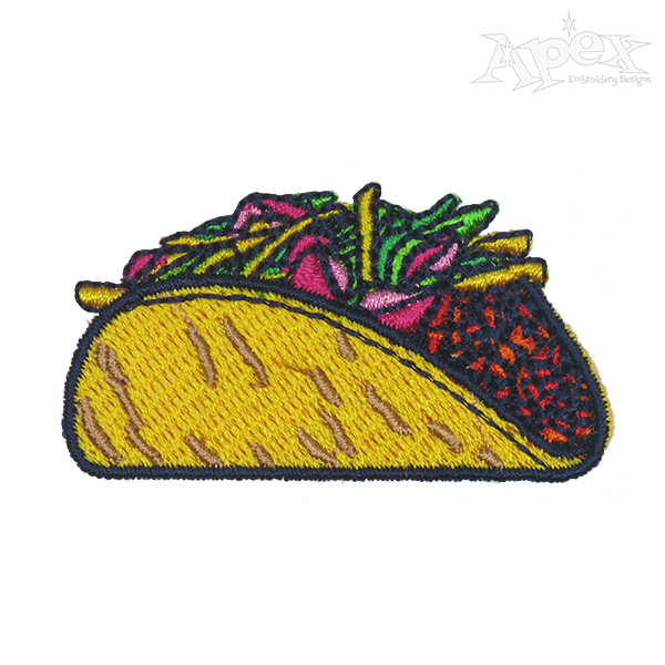 Taco Embroidery Design
