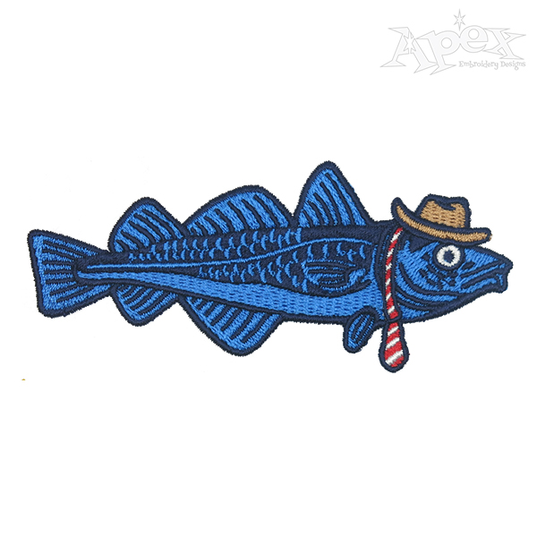 Mr Fish Embroidery Design