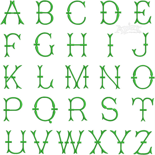 Victorian Alphabet Embroidery Font