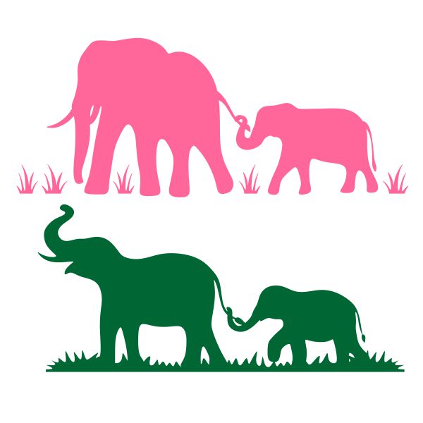 Mother and Baby Elephant SVG Cuttable Design